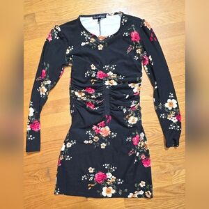 Derek Heart Floral Long Sleeve Dress